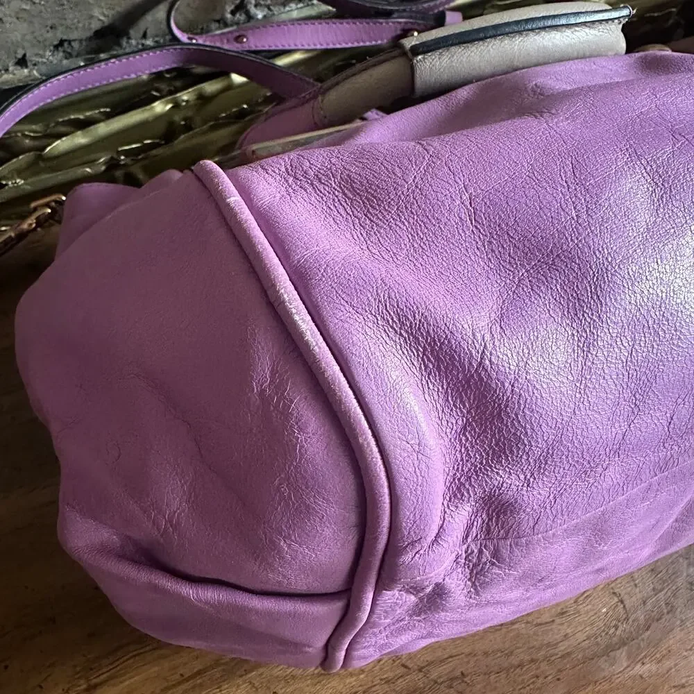 Vintage Chloe Ethel Purple Leather 2 Way Satchel